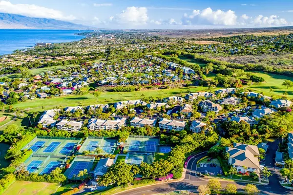 Aerial view showcasing the resort and its beautiful island surroundings