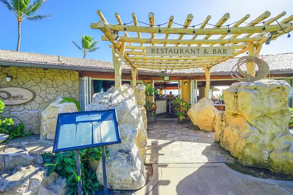 Beautiful Resort Entrance Surrounded By Island Scenery