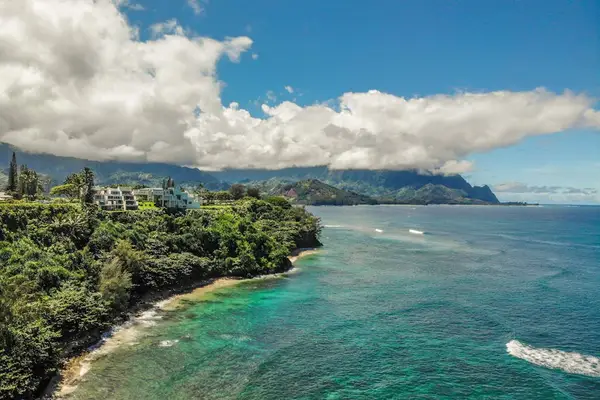Panoramic coastal views of Kauai and the sparkling Pacific Ocean