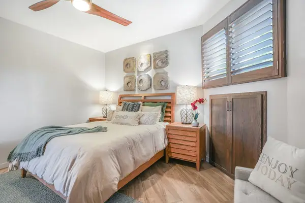 Bright guest bedroom designed for a restful stay
