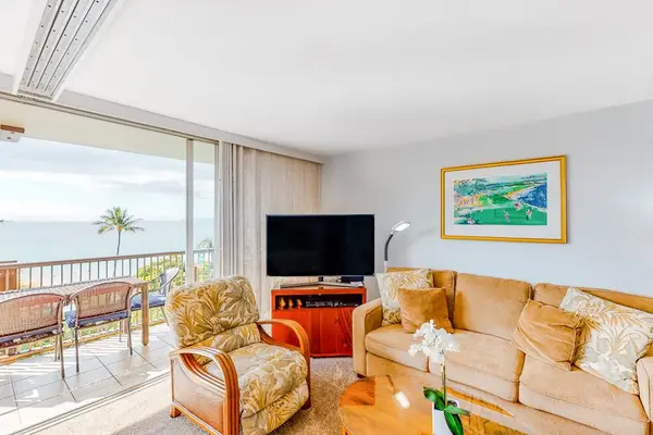 Bright Living Space with Island Charm