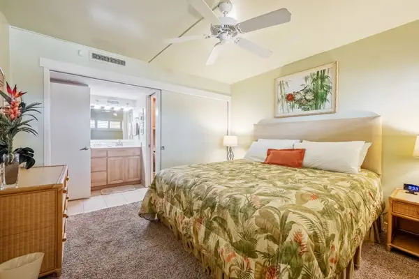 Restful Bedroom Suite Equipped With Ceiling Fan