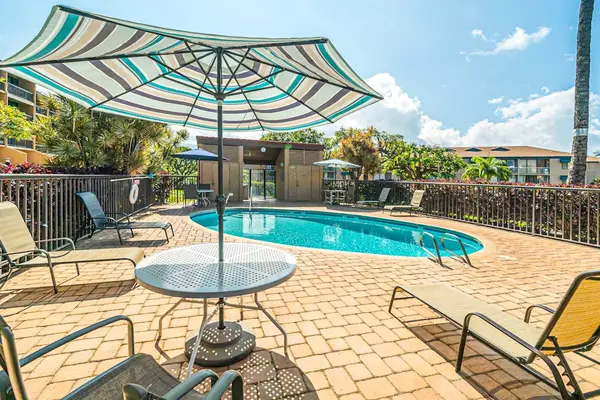 Sunny pool deck perfect for relaxing
