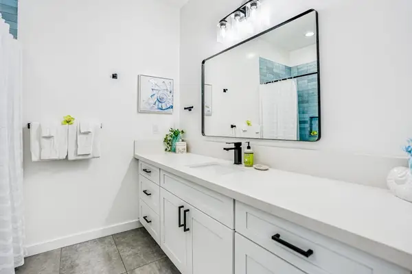 Modern bathroom with double vanity