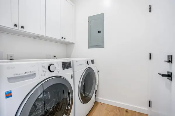 Convenient laundry room with washer and dryer