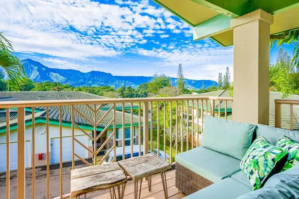 Lanai with great views and comfortable seating.  Start your day out here with your morning coffee and end it with a glass of wine as you take in the views.