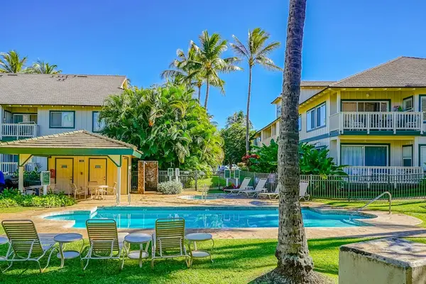 Sparkling Resort Pool Surrounded By Palms
