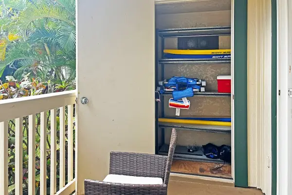 Private Balcony With Beach Gear Storage