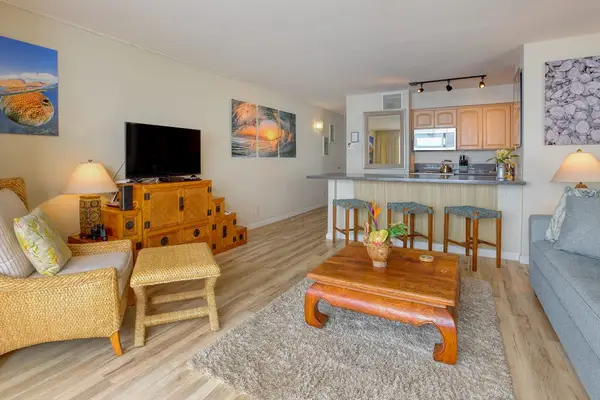 Open Living Space With Island Charm