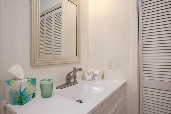Master bathroom with walk-in shower.
