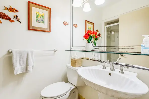 Full bathroom with walk-in shower for added convenience