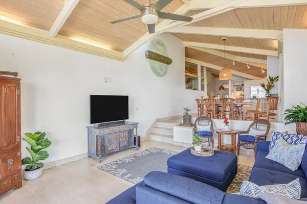 Open living space designed for relaxing after beach adventures