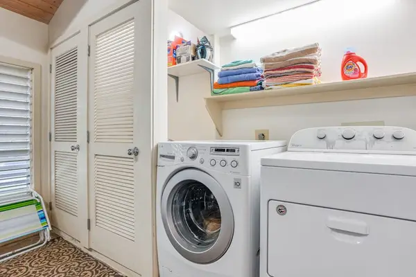 Pack lighter with convenient in-unit laundry available anytime