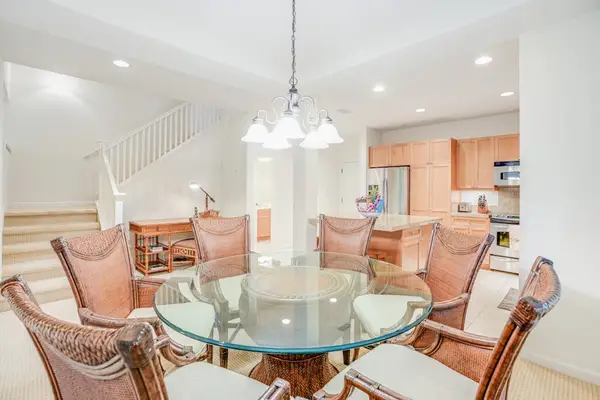 Large dining room table for all of the family meals from home.