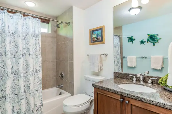 Full Guest Bathroom with Shower/Tub Combo and Granite Vanity