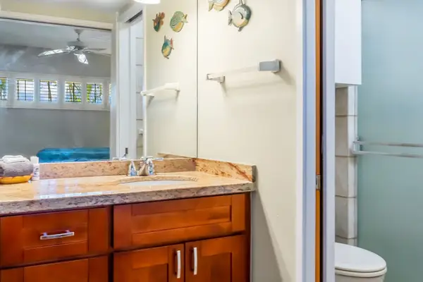 Modern En-Suite Vanity Fully Stocked With Amenities