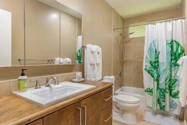 Full Bathroom with Soaking Tub & Vanity
