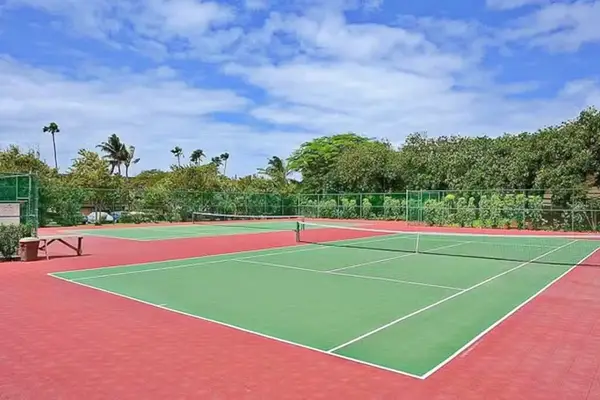 Outdoor sports court offers space for fun games and active vacation moments together