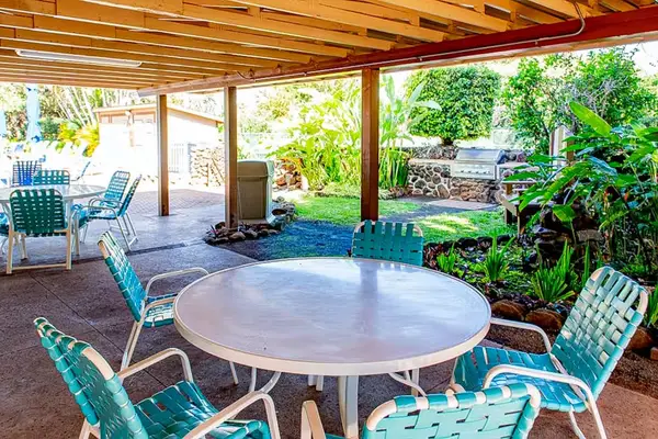 Shared outdoor dining offers a relaxing setting for breakfast lunch and dinner
