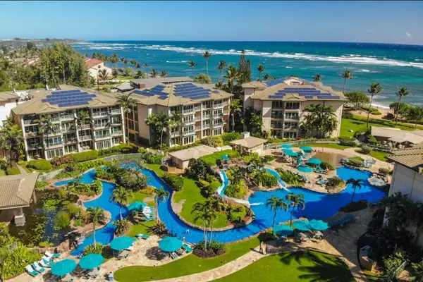 Aerial View of Waipouli Beach Resort & Oceanfront Pools