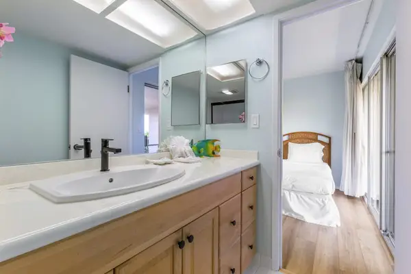 Guest bathroom with walk-in shower.