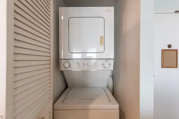 In-home stackable washer and dryer let you pack light and enjoy the convenience of doing laundry during your stay.
