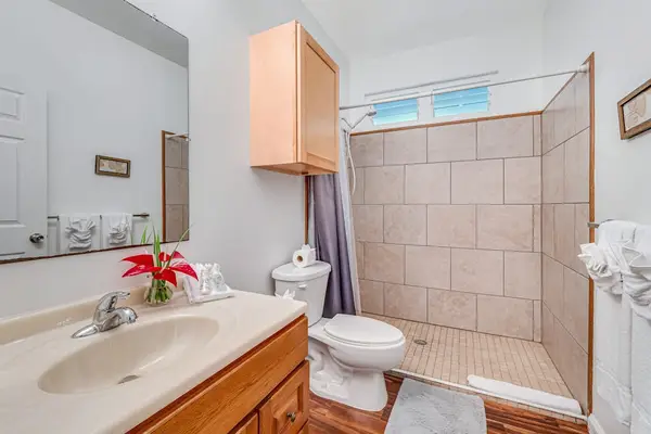 Full bathroom with walk-in shower