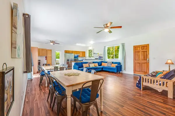 Large dining room table perfect for a dinner in or a great game night.