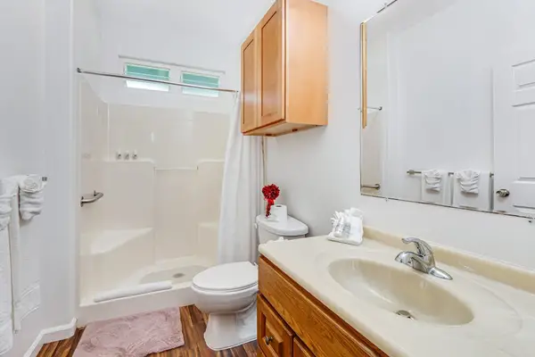 Full bathroom with walk-in shower