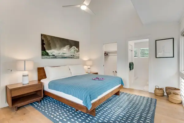 Rest comfortably in a bright bedroom with a calming atmosphere