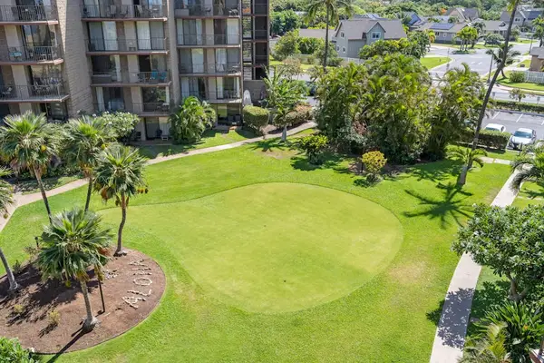 Aerial View of Resort Putting Green & Landscaped Grounds