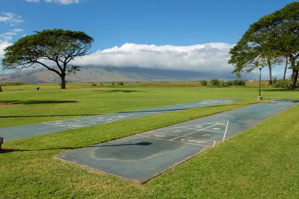 Outdoor Shuffleboard Courts on Resort Lawn