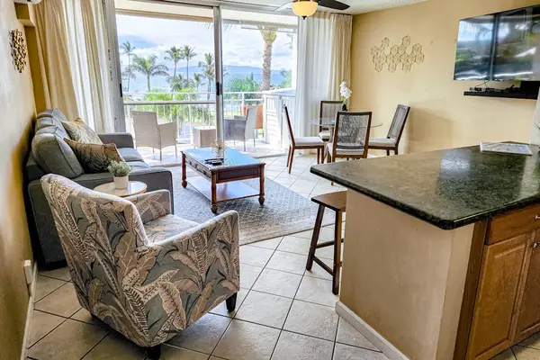 Spacious living area with ocean views
