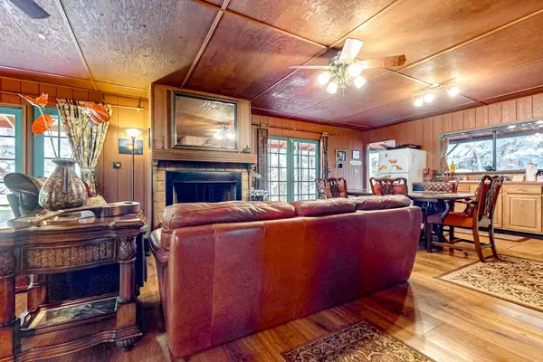 Living room with French windows and doors encircle the entire perimeter.  Sofa bed for extra guests.