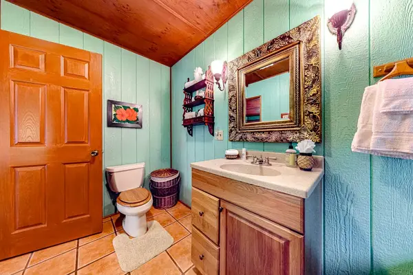 Guest bathroom with tub/shower combo.