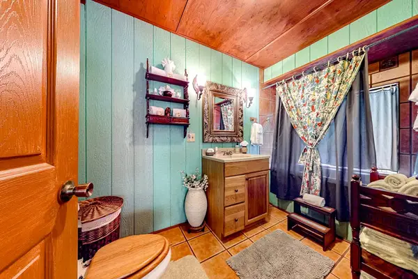 Guest bathroom with tub/shower combo.