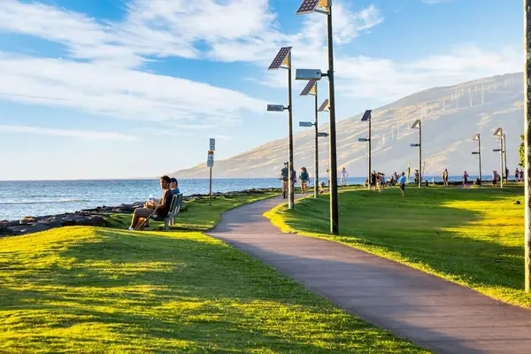 Scenic oceanfront path for morning walks
