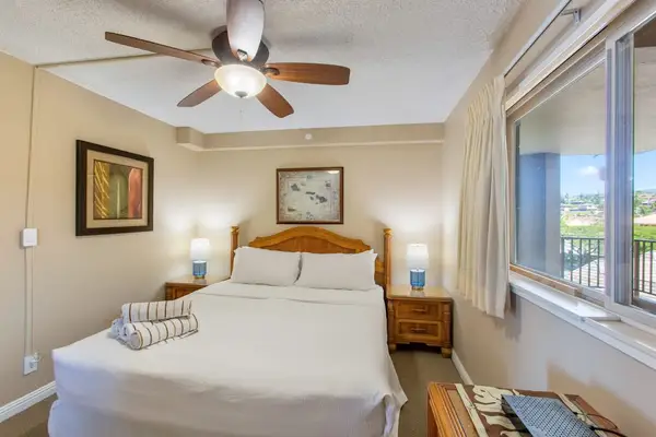 Bright king bedroom with plenty of natural light