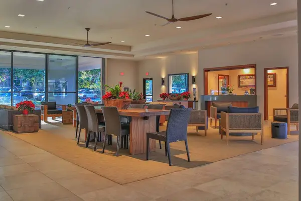 Comfortable lobby seating for relaxing and gathering