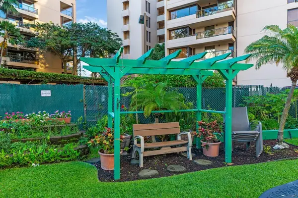 Peaceful garden pergola perfect for quiet moments
