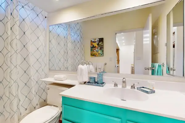 Clean bathroom offers refreshing space for starting and ending every relaxing vacation day