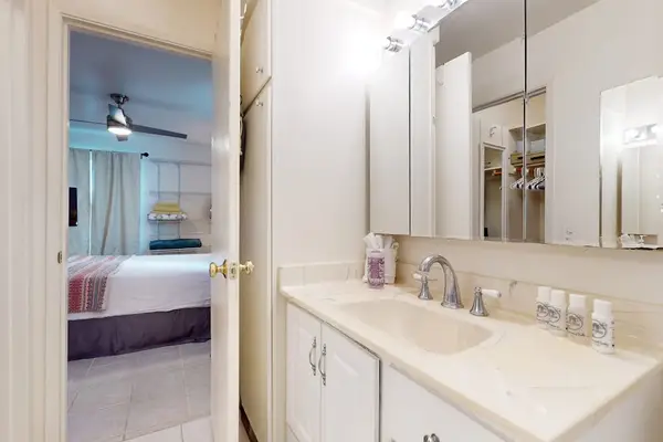 Spacious vanity with ample counter space