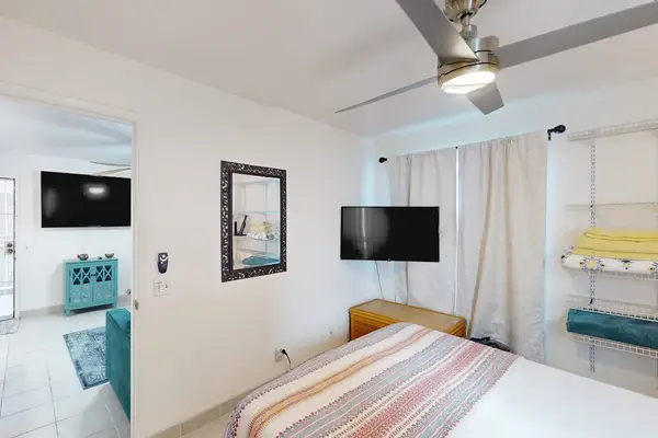 Bright bedroom with a comfortable retreat