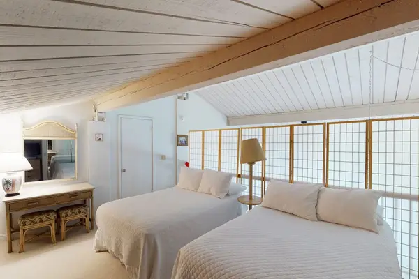 Cozy loft bedroom provides a peaceful space for restful nights