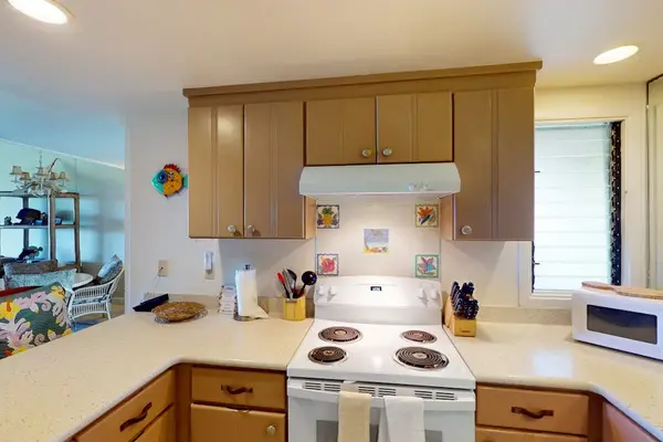 Convenient kitchen workspace makes preparing vacation meals simple and enjoyable
