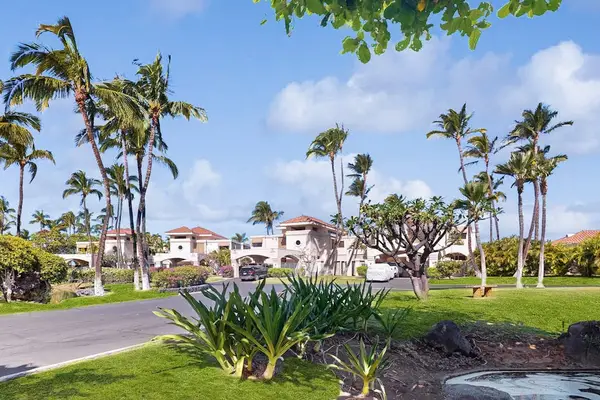 Scenic Resort Grounds with Palm Trees