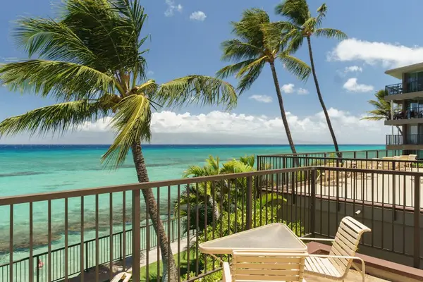 Oceanfront terrace of the Hale Ono Loa resort.