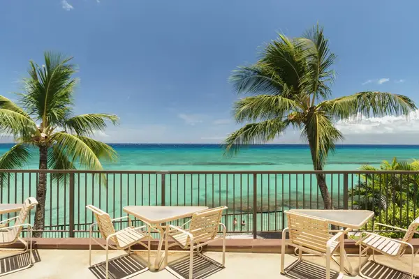 Oceanfront terrace of the Hale Ono Loa resort.