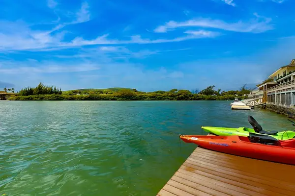 Take in tranquil waterfront scenery from the peaceful neighborhood dock every day
