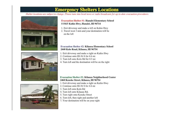 Emergency location guide displays important directions and safety details clearly